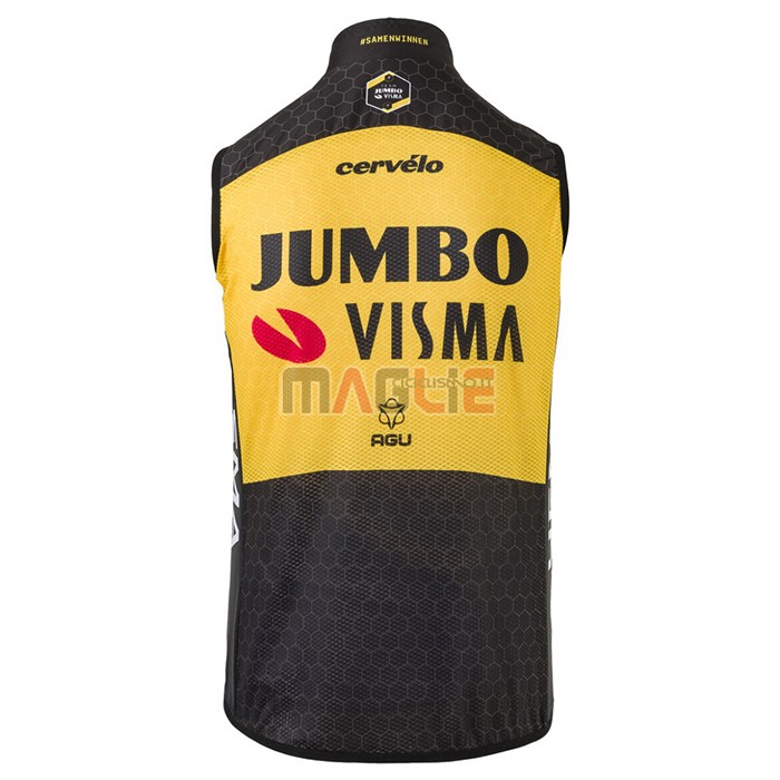 Gilet Antivento Jumbo Visma 2021 Giallo Nero